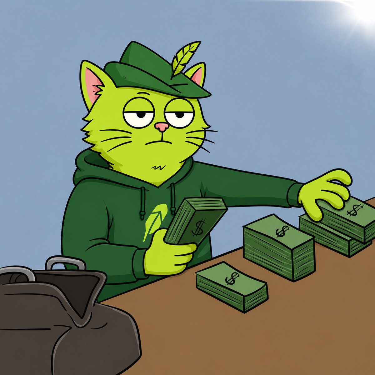 Hoodo_RH's tweet photo. $HOODO counting the bags before the next mission. 💰🐱

The goal isn't just to make money.

 It's to put it to work where it matters. 💚

More good work ahead. https://t.co/Q5sHt95OZP