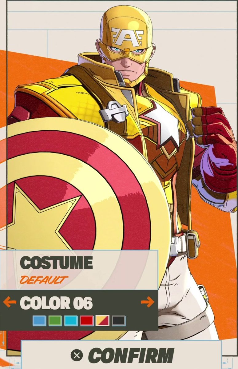 JagalRad's tweet photo. @TokonFighters Does anyone knows what Cap's color 6 is a reference to? I thought it was Captain A.I.M.erica at first but the white pants and red bits are too specific and makes me think its something else https://t.co/PrGLRSY2Od