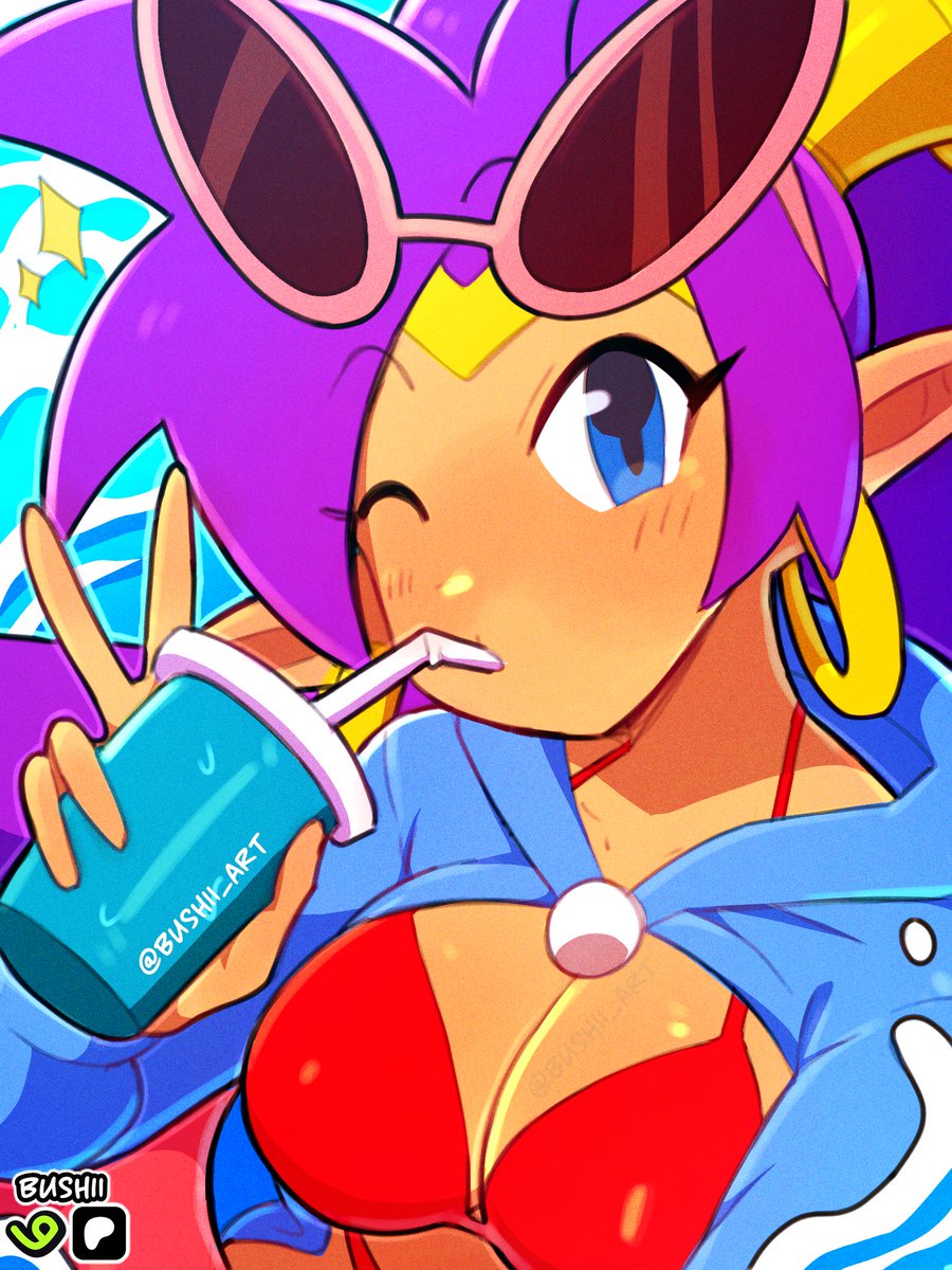 bushii_art's tweet photo. Shantae enjoying the sun! ⭐✨ https://t.co/WvOYo6ZwAo