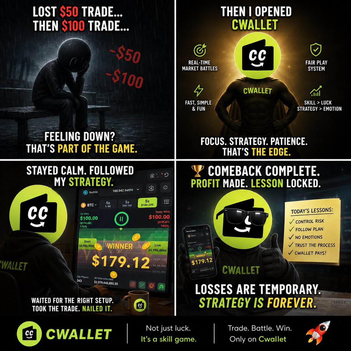 jaadu9149's tweet photo. Lost first, learned the market, came back stronger. 📈🔥
No revenge trading — just patience, strategy, and discipline. That’s the real wallet battle. 💰⚔️
#Cwallet #Crypto #Trading #TradingStrategy #CryptoTrading https://t.co/PvTSqnp8kz