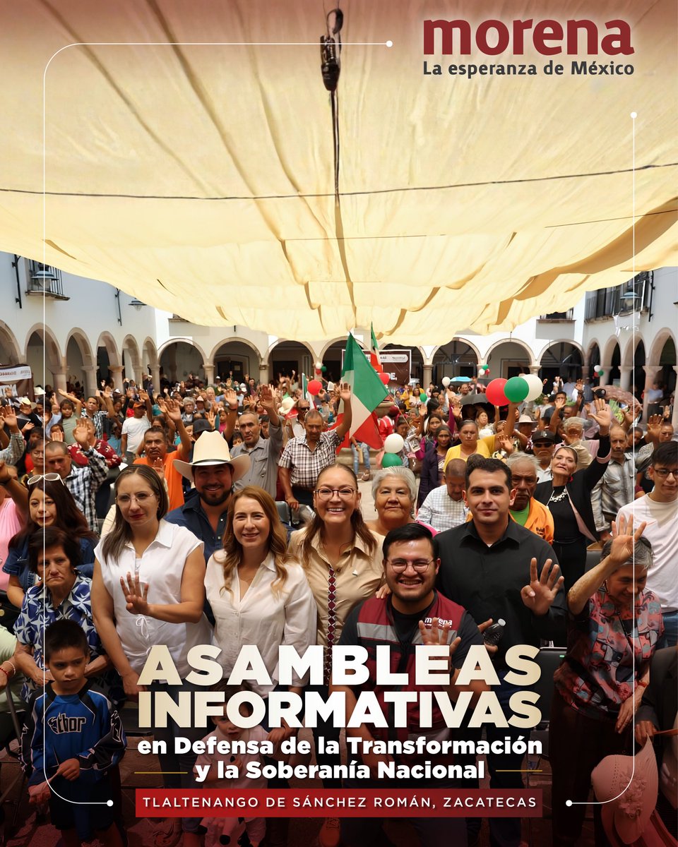 A_MontielR's tweet photo. La Transformación se fortalece con un pueblo informado, organizado y consciente de la importancia de defender lo que hemos construido juntas y juntos. 🇲🇽

#PorLaDefensaDeLaSoberanía
#HumanismoMexicano
#PrimeroLosPobres https://t.co/2uUwziPYL5