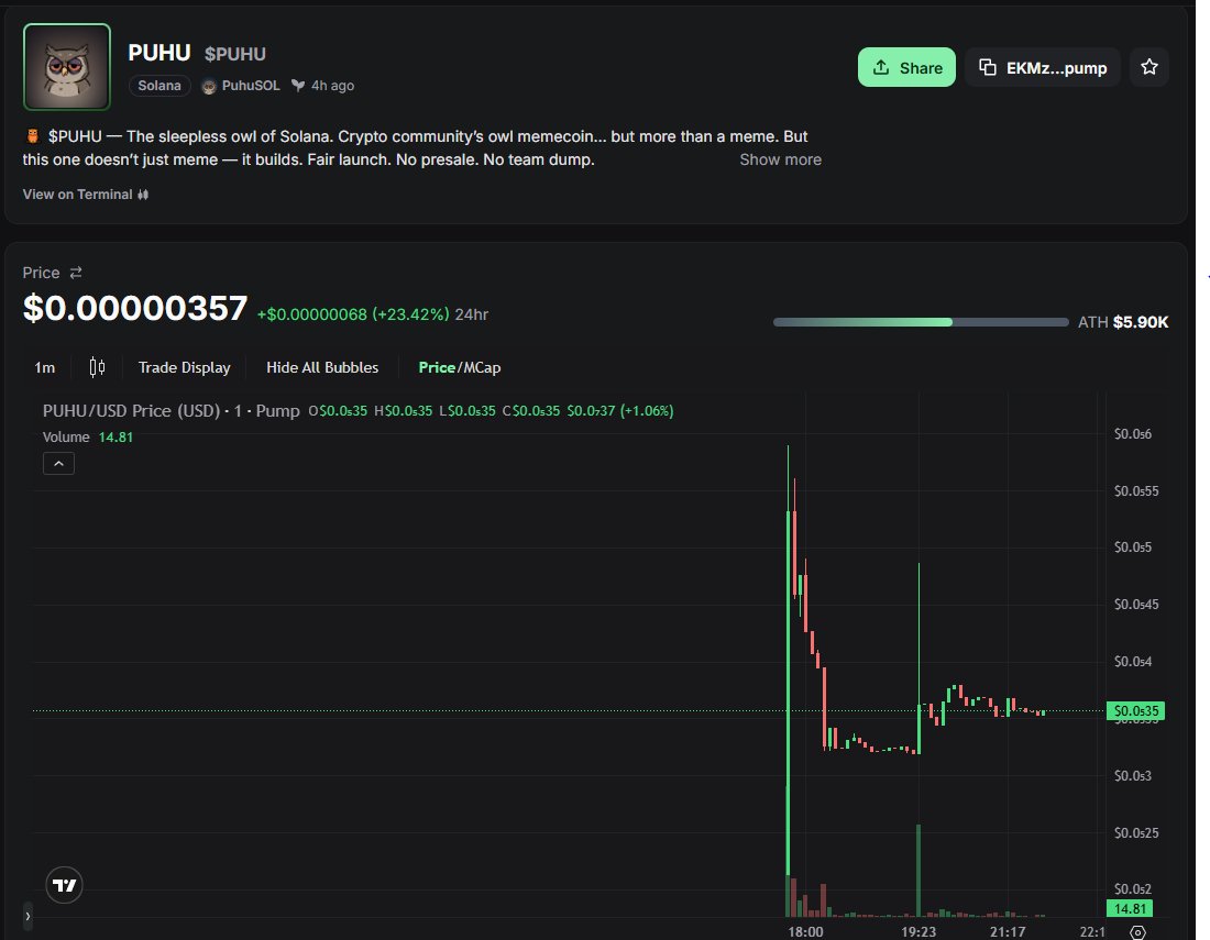cryptoexelance's tweet photo. It's not just a memecoin. $PUHU @PuhuSOL 
It's a project building real products on #Solana. 

Main focus is clear:
• Game (Owl Raid) Beta Test https://t.co/lsLqnylO6W
• (PuhuScreener) Live https://t.co/6XcFogRl48

These are their areas of activity.
An #NFT collection will be added in the future.

Goal is simple:

To create sustainable products that will generate revenue for the project.

They are working on a real utility and revenue model, not just hype. 
They continue to build.
Day and night. $PUHU

It's not just about watching charts.
It's about building. Just started.

#Crypto #Web3 #GemProject