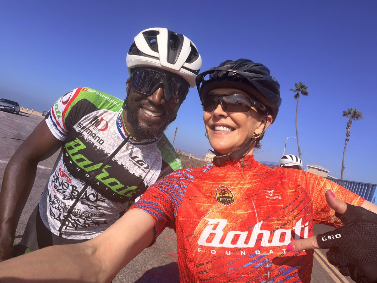 StephMillerShow's tweet photo. @BahatiFDN ride today to support all their great work with kids! Got to ride w Bahati himself and when I say with, I mean waaay behind! 😂 And Jahan who is 11 and been a cycling since she was 6! https://t.co/4Lsuc8FyeL