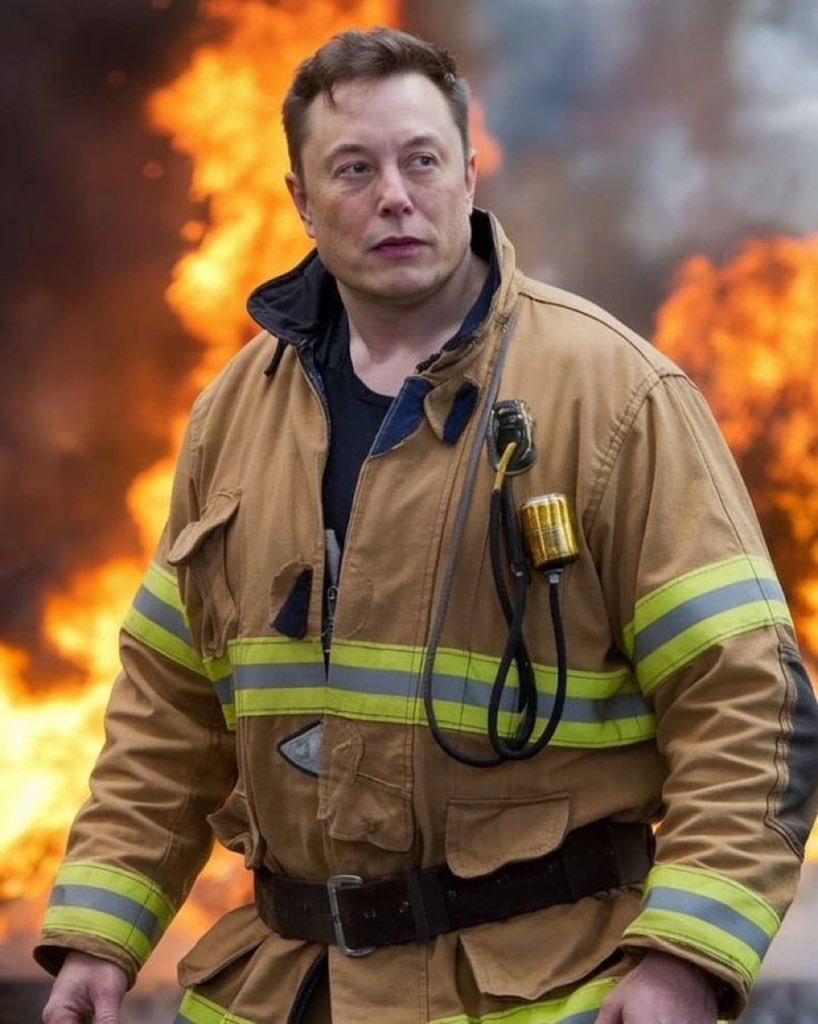 NathiiJunger's tweet photo. 🚒 If Elon Musk became a firefighter for one day, what would he try to save first?

A) X 🐦
B) Tesla ⚡
C) Starship 🚀
D) Dogecoin 🐕💰 https://t.co/9TlNjH9XEH