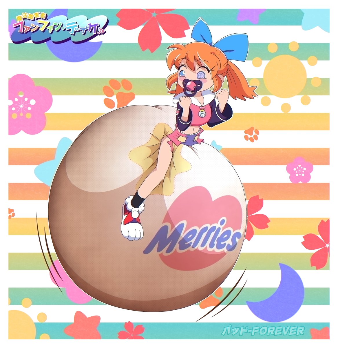 Datdiapboi's tweet photo. Fun Fun Droop 

Doremi's more autistic predecessor is better off not learning magical spirits and going in some bulky Merries!!

Original by @Rinonno3 
Edited by Me!
#diaper #abdl https://t.co/LHJP7gYRex
