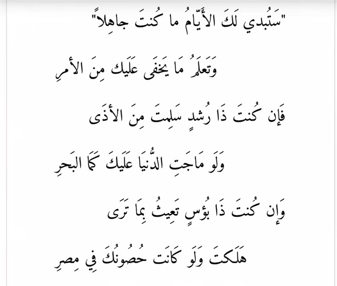 chat_ArF's tweet photo. أبيات عميقة جدًا، ومن أجمل ما قال طرفة بن العبد لأنها تختصر لك معنى كبير عن الحياة: الأيام تكشف لك ما كنت تجهله، والرشد هو الحصن الحقيقي للإنسان، أما من أفسد تدبيره فما تنفعه أقوى الحصون. https://t.co/YytRZiWL5W