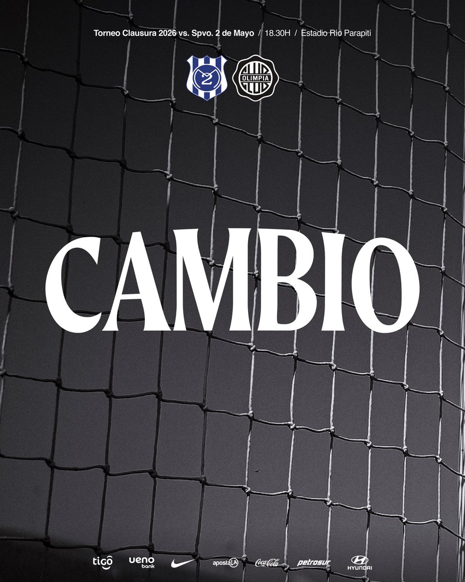 elClubOlimpia's tweet photo. 𝐂𝐀𝐌𝐁𝐈𝐎:

⬆️ Hugo Sandoval.
⬇️ Eduardo Delmás.

🐔 0-0 👑 [78'] | #𝐓𝐨𝐫𝐧𝐞𝐨𝐂𝐥𝐚𝐮𝐬𝐮𝐫𝐚𝟐𝟎𝟐𝟔. https://t.co/jE5m4B5N60