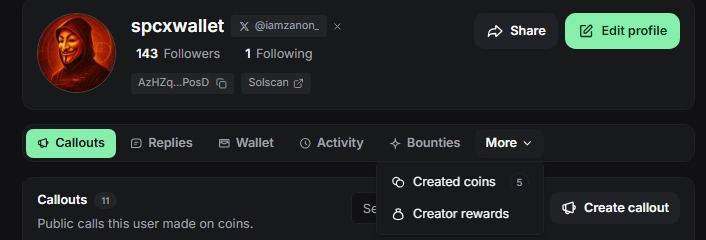 IamGoatZ_'s tweet photo. @anniealtman108 @sama 5/8
After connecting your wallet, you’ll be taken to your Pumpfun profile, where you’ll see all the coins that have been sent to you.

Click More > Creator Rewards. https://t.co/WrT3ruAbta