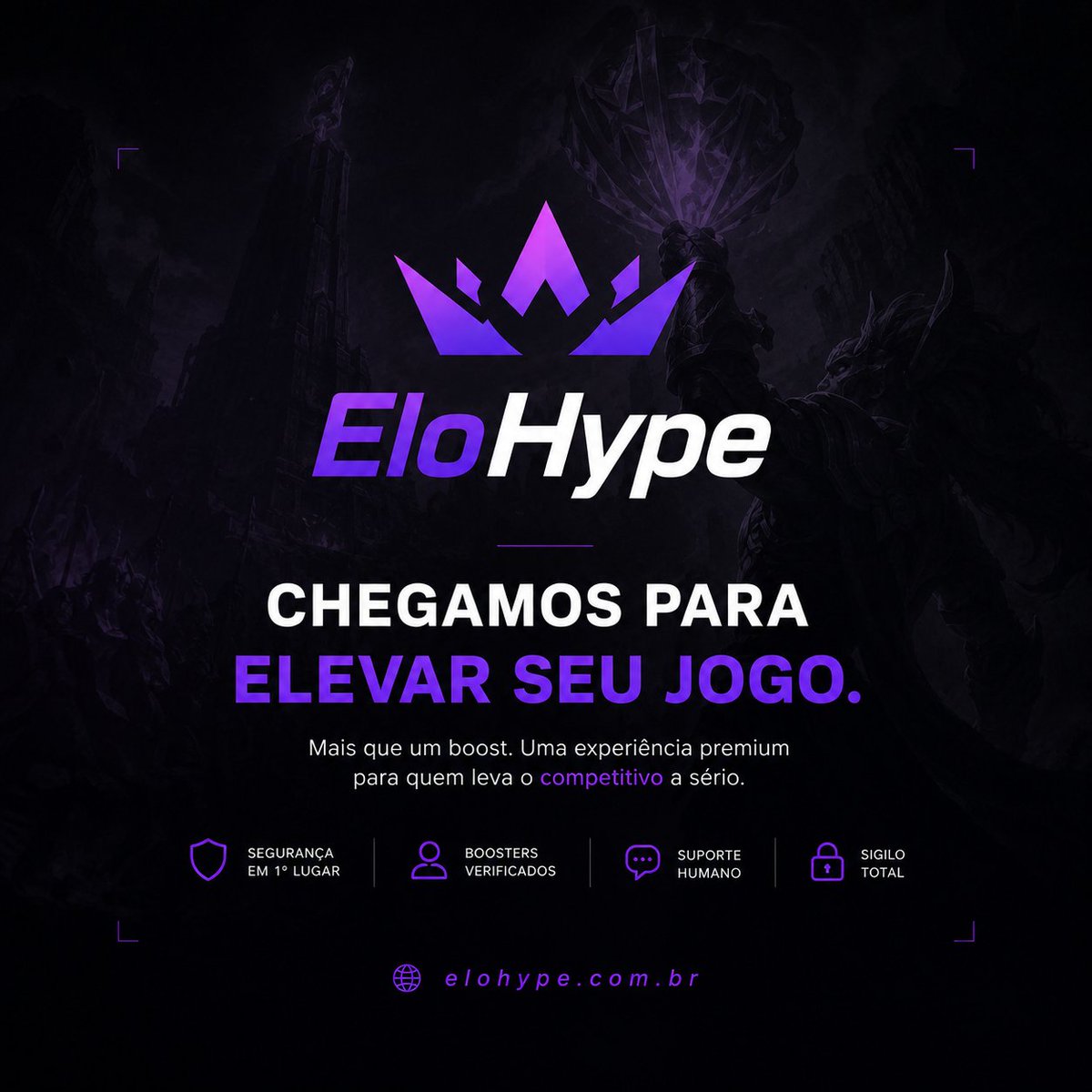 elohypebrasil's tweet photo. CHEGAMOS 👑

A EloHype nasceu para quem leva o competitivo a sério.

Aqui, você encontra um serviço premium, com boosters verificados, total segurança e atendimento de verdade. 

🌐 https://t.co/5Cpxs8iFJI https://t.co/8OxuIlbiIN