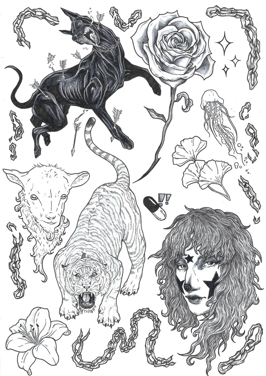 a1exsaltyeyes's tweet photo. So who's hiring me to design merch? (All these r hand drawn have a digital portfolio too) https://t.co/Z8HQVp3rll