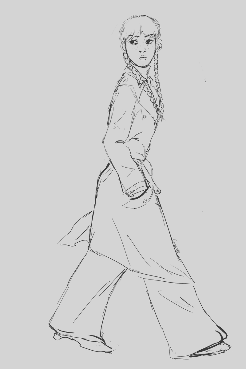 Cass_106's tweet photo. I just wanted to draw her outfit from s3 #wednesdayaddams https://t.co/yBRd1D0oJL