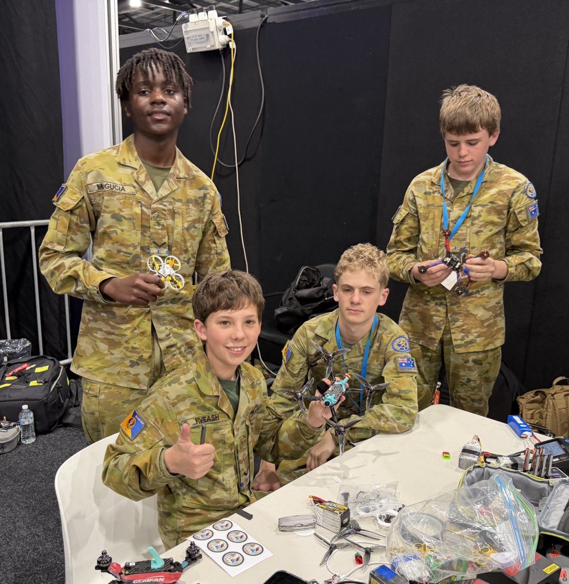 AUADRT's tweet photo. Hey #ADELAIDE, come learn #DroneRacing, about @AustralianArmy, @AusAirForce and #AusArmy Cadets #drones! Last day today at #ScienceAlive! 
#SendIt!
#RAdelaide
@DefenceScience @ADFCareers @ChiefAusArmy @SEAC_ADF @RAAF_ACAUST @RAAF_ACWOFF @CAF_Australia @HLCAusArmy https://t.co/FgXYhMizEq
