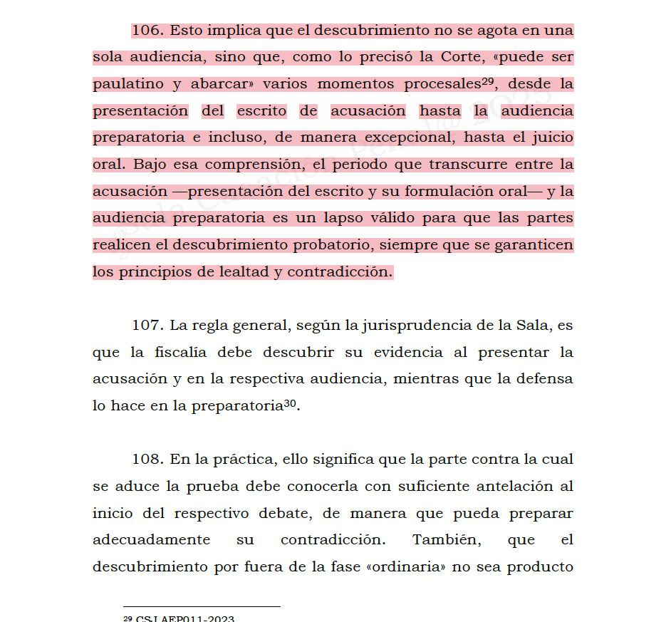 Melovides's tweet photo. No es cierto que el descubrimiento probatorio se agota en una sola audiencia, sino que puede ser paulatino y abarcar varios momentos, tales como la audiencia de acusación, preparatoria y, excepcionalmente, hasta el juicio oral. https://t.co/PYieh7vVuH https://t.co/77VgdoBDza