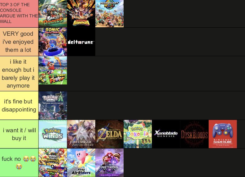 lilifying's tweet photo. my switch 2 game ranking so far lol https://t.co/WpewdHneS5