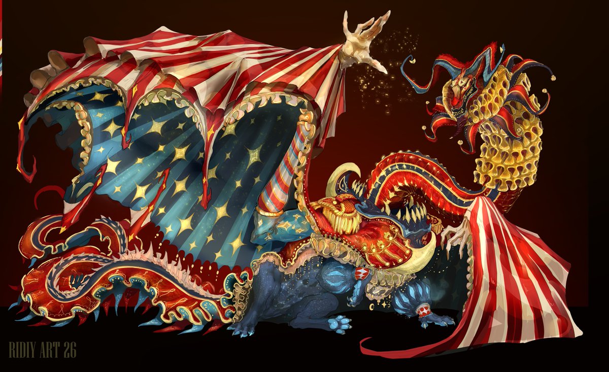 ridiy_vortep's tweet photo. Circus Dragon - adopt (Purchased) @APothuluri https://t.co/koaCtyniNE
