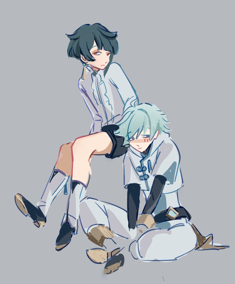 Seraequil's tweet photo. all i wanna draw is #xingyun ... wow... just casually sitting together cus thats what they do all the time https://t.co/LwEtGwBeIj
