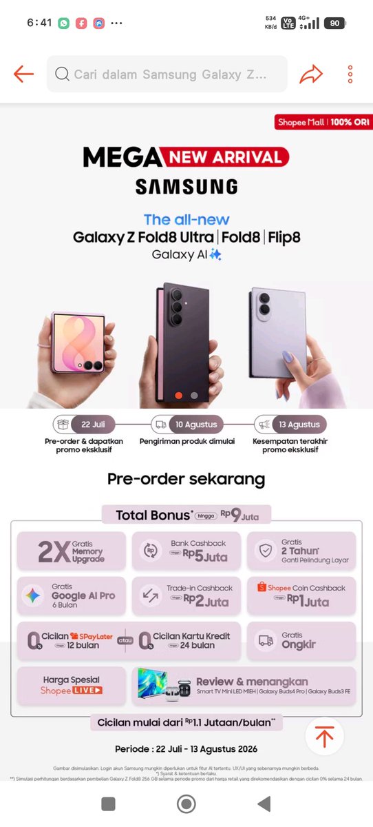 iirmast_'s tweet photo. @ShopeeID Nikmatin konten di #GalaxyZFold8 jadi lebih seru dengan rasio main screen 4:3 #FoldTheDoubt #ThisIsGalaxyZFold8xShopee https://t.co/vZnal5mkJN