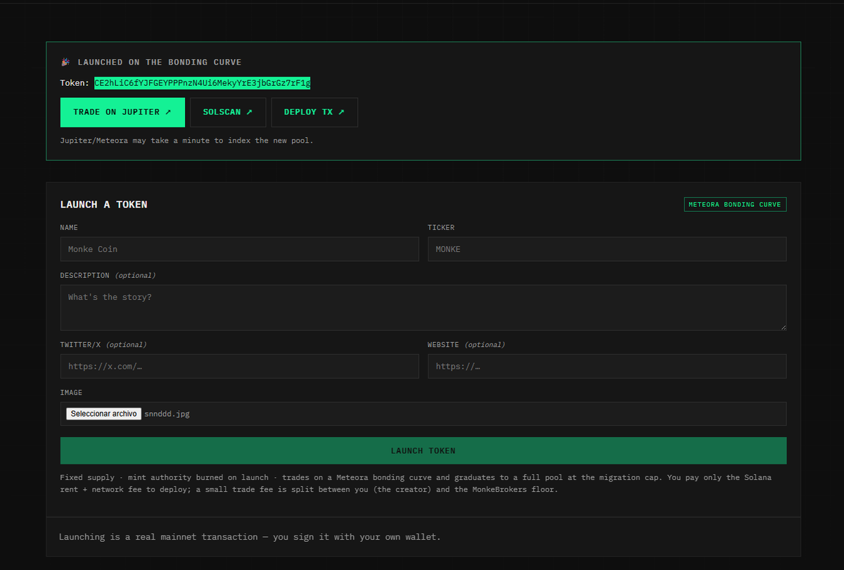 Monkebrokers's tweet photo. Launchpad ready

https://t.co/s0UjGGScQD

All fees goes directly to the main token solana:FuFwp8DaheiM4xBHGNJsXpPDPcZwP33BGdhC49LF1nPj 

Now gonna fix - @xStocksFi pot https://t.co/amzYReeUtx