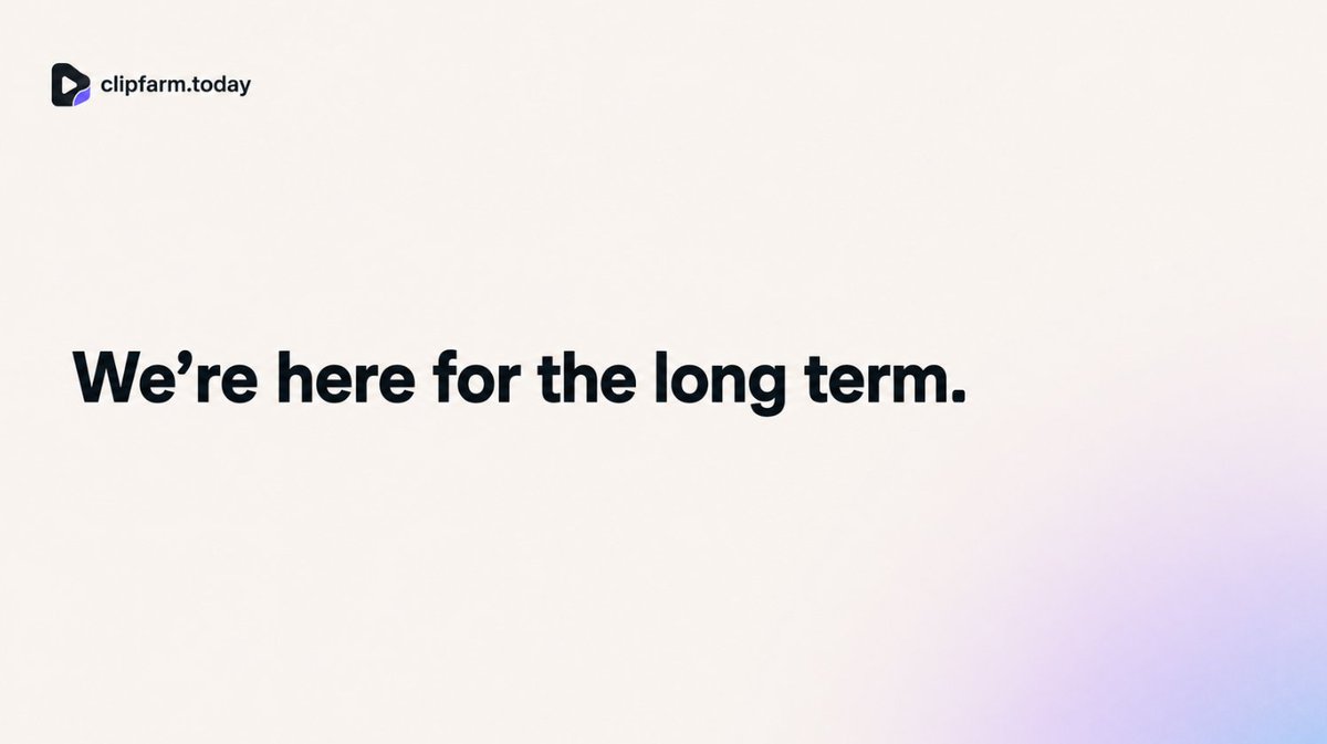 clipfarmtoday's tweet photo. We’ve received a lot of messages about the potential of what we’re building and we see it too. 

Clipping is one of the most powerful ways to onboard new users, and right now, bringing more people on-chain is exactly what the crypto needs.

We’re here for the long term. https://t.co/9mh7sCeHpb
