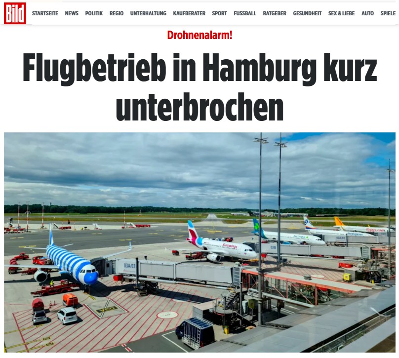 GRosenhainer's tweet photo. Und wieder grüßt das Murmeltier... 😂🙈
#AngstPorno #PolitShow
Hamburg – Wegen einer mutmaßlichen Drohnensichtung ist der Flugbetrieb am Hamburger Flughafen kurzzeitig unterbrochen worden. Für rund 15 Minuten seien am Samstagabend keine Starts und Landungen möglich gewesen, sagte ein Polizeisprecher. Zuvor hatten mehrere Medien berichtet.
https://t.co/NK9ZvRgRYe