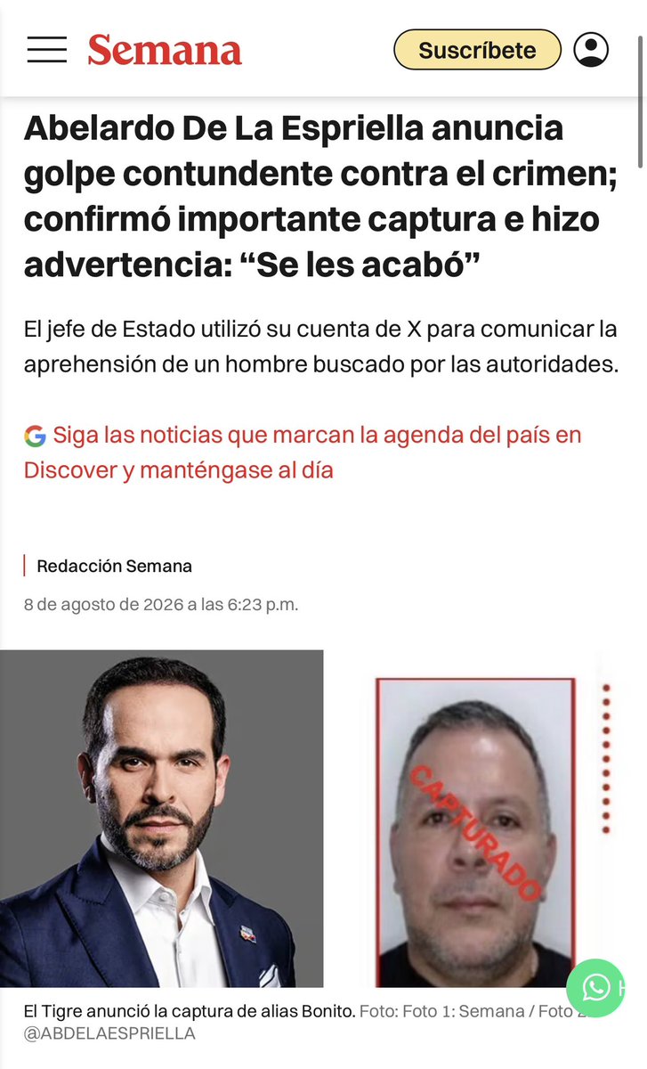 VickyDavilaH's tweet photo. Abelardo De La Espriella anuncia golpe contundente contra el crimen; confirmó importante captura e hizo advertencia: “Se les acabó”

https://t.co/vt2eTeJsOd https://t.co/2hv32zd8u7