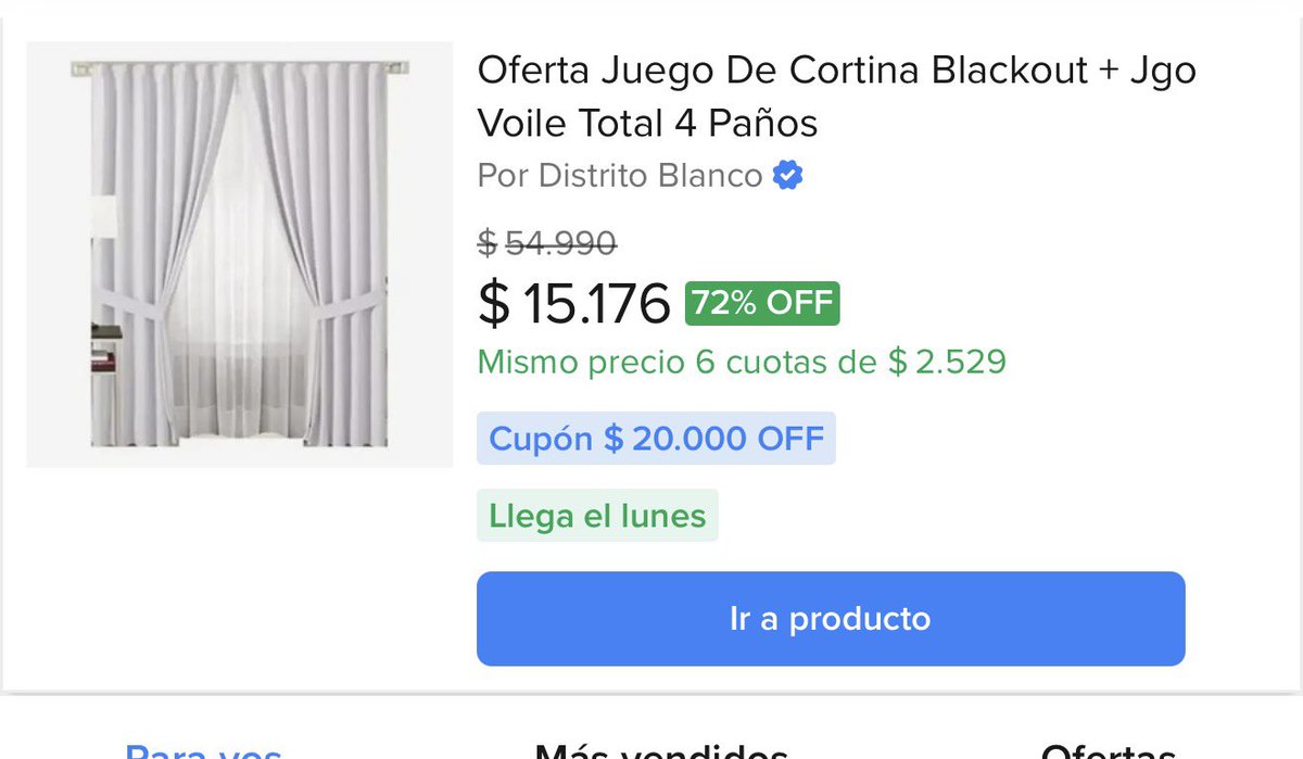 vmenditto's tweet photo. MUY BUENOO 

Cortinas blackout + Jgo Voile total 4 paños
$ 15.176 
https://t.co/dul39ZEHze 🏃‍♀️💨 https://t.co/VFEbL17rW0