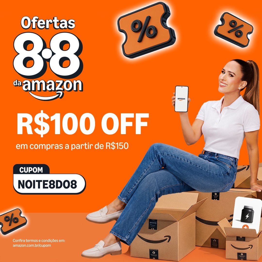 amazonbrasil's tweet photo. Mais um cupom de presente pra você 🎁

🎟️Use NOITE8DO8 e aproveite R$100 off em compras a partir de R$999.

👉 Confira as Ofertas 8.8 da Amazon https://t.co/uaYrsuA41x

#TemNaAmazon #AmazonBrasil #Ofertas8Do8DaAmazon https://t.co/TJmv4IQQwt