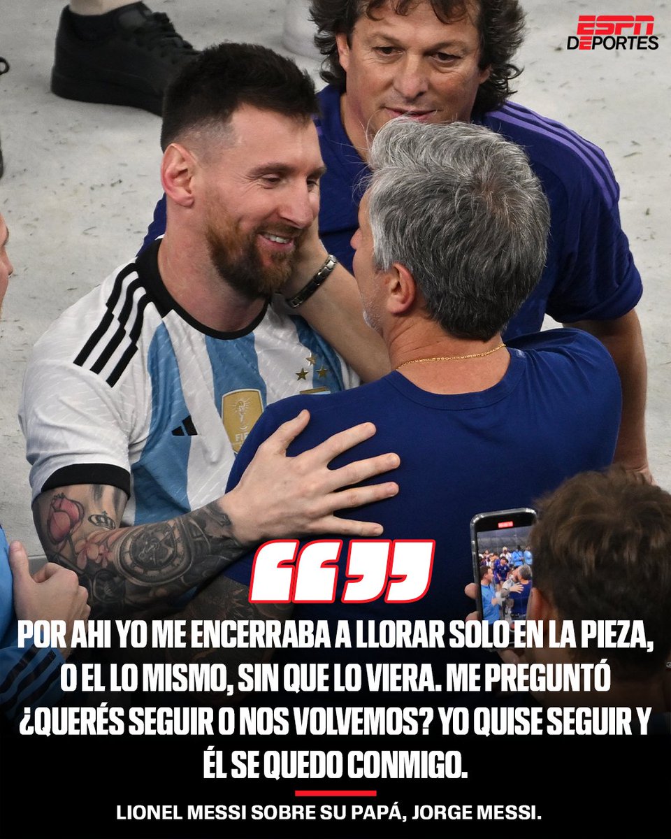 ESPNDeportes's tweet photo. Leo Messi siempre tuvo en apoyo incodicional de su papá.🥹🫂⚽️ https://t.co/D09wFTi95D