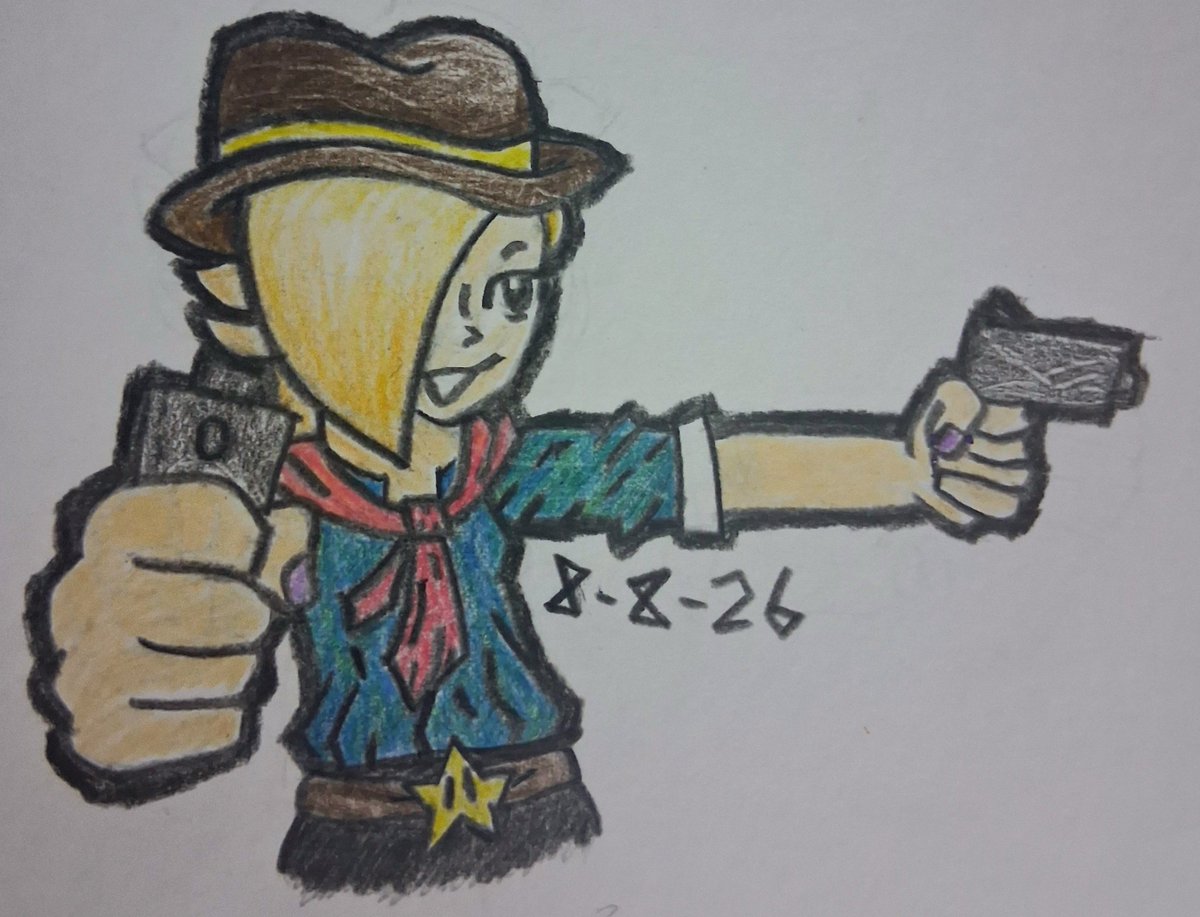 Woffle8340's tweet photo. Cowgirl Rosalina
I should probably learn how to use colored pencils. Everytime I do it looks like a 5 year old did it 😭
#Rosalina https://t.co/KtzP53AGqE