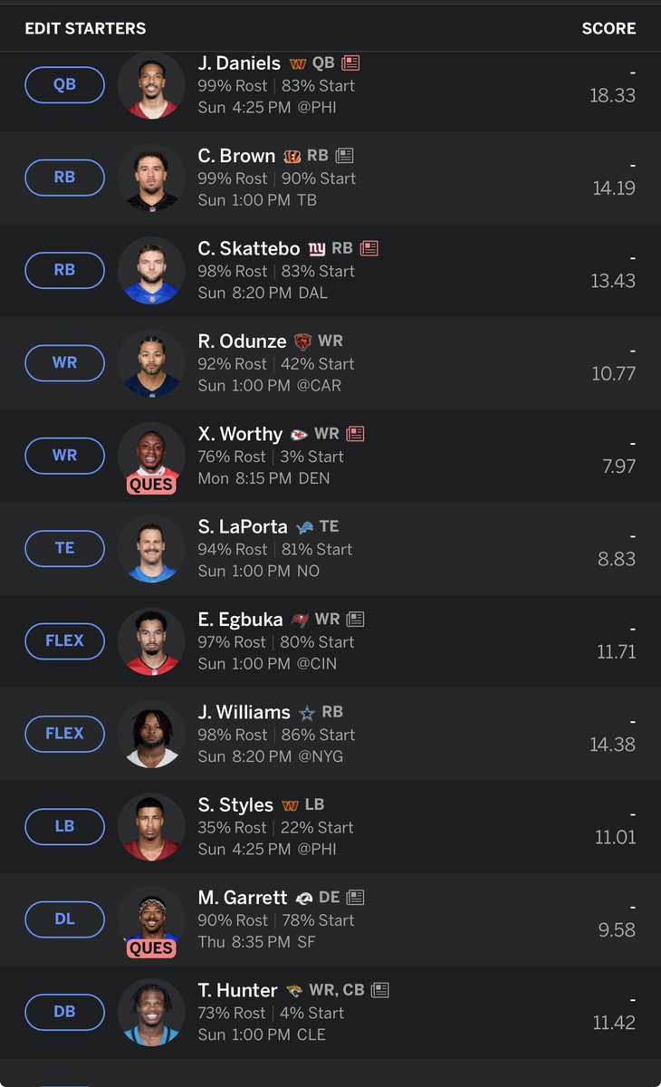 james_brandt's tweet photo. @TM_AholaBoyz @FantasyPros Championship caliber https://t.co/3XQ21GDoWT