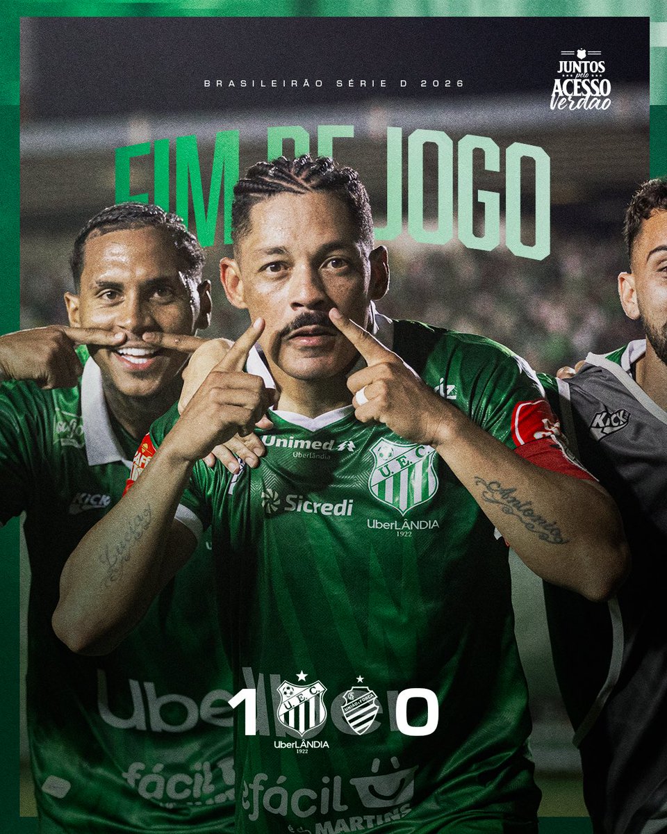 UEC_Oficial's tweet photo. VITÓOOOOORIAAA DO VERDÃOOOOO! 💚👊

O UberLÂNDIA venceu o CSA por 1 a 0, no Parque do Sabiá, pelo jogo de ida das quartas de final da Série D.

Tomas Bastos marcou o gol que garantiu a vantagem no confronto.

A decisão da vaga será no próximo sábado, no Rei Pelé. #JuntosPeloAcessoVerdão 

VAMOS, VERDÃO! 💚