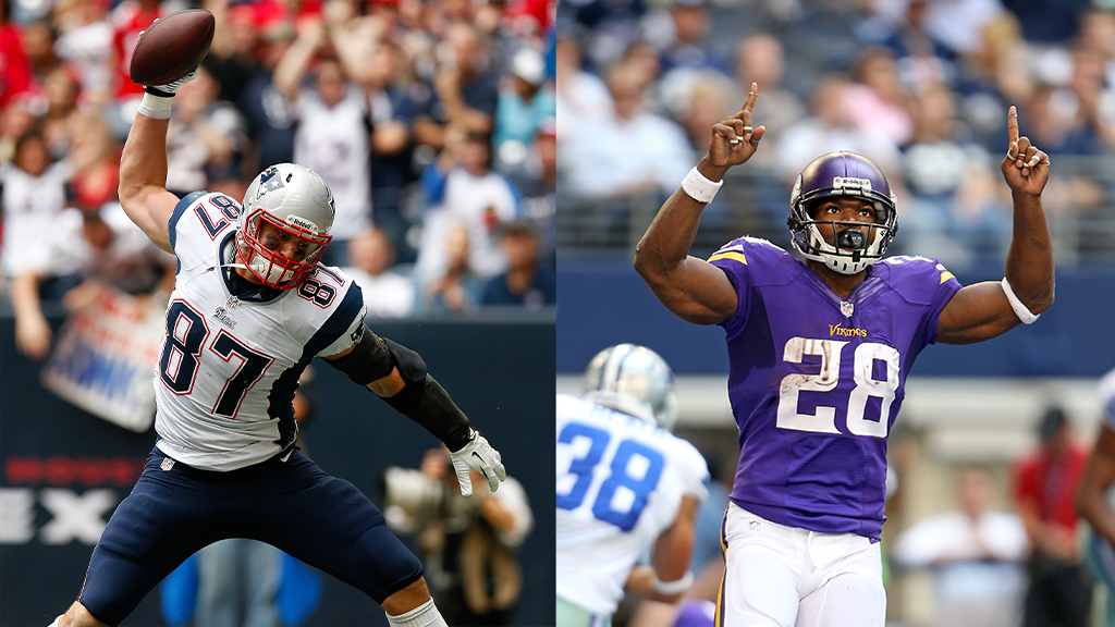AroundTheNFL's tweet photo. Are Rob Gronkowski and Adrian Peterson surefire first-ballot Pro Football Hall of Famers? With festivities for the Class of 2026 complete, which players will make next year's class? @TCNGrantGordon offers his predictions.

https://t.co/w7zwOO24gs https://t.co/tGZQP8yZeB
