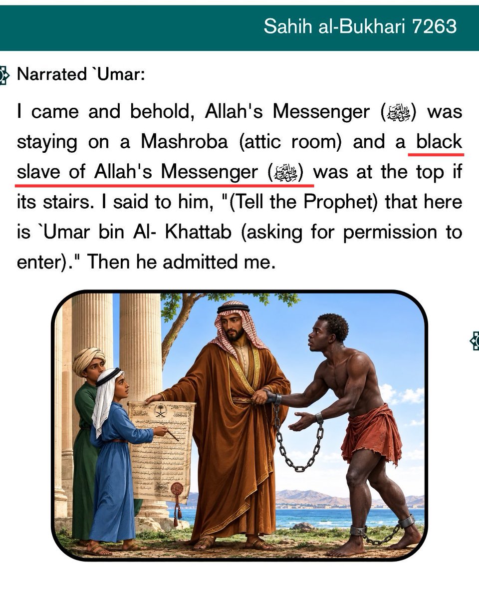 WoundedTiger__'s tweet photo. Btw the Prophet owned a black slave https://t.co/steDyRVMuC