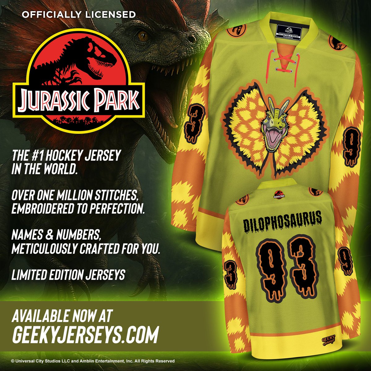GeekyJerseys's tweet photo. 💲BIGGEST CLEARANCE SALE EVER💲
Save up to $100 on some of our most popular #nbcuniversal jerseys. 2 days ONLY!
#jurassicpark #jurassicworld #backtothefuture #hockeylife https://t.co/Fgf7KGqMG9