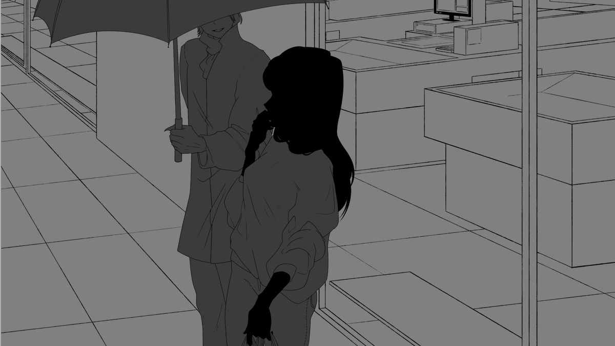 TheMoonDzn's tweet photo. “Why do I never check the forecast?”
A young man she’s never seen before approaches with an umbrella.

Young man: “Do you want to use my umbrella?”

She looks at him, then at the umbrella.
She starts overthinking things: 

#tfc #thefreakcircus #artmootsㅤ https://t.co/YF6S11dc8L