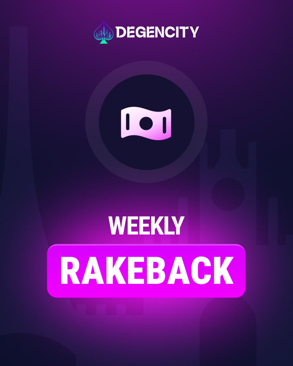 degencity's tweet photo. 🤑Your WEEKLY BONUS is ready!🤑

Available to claim from the rewards page! https://t.co/hHMbkCUwYf