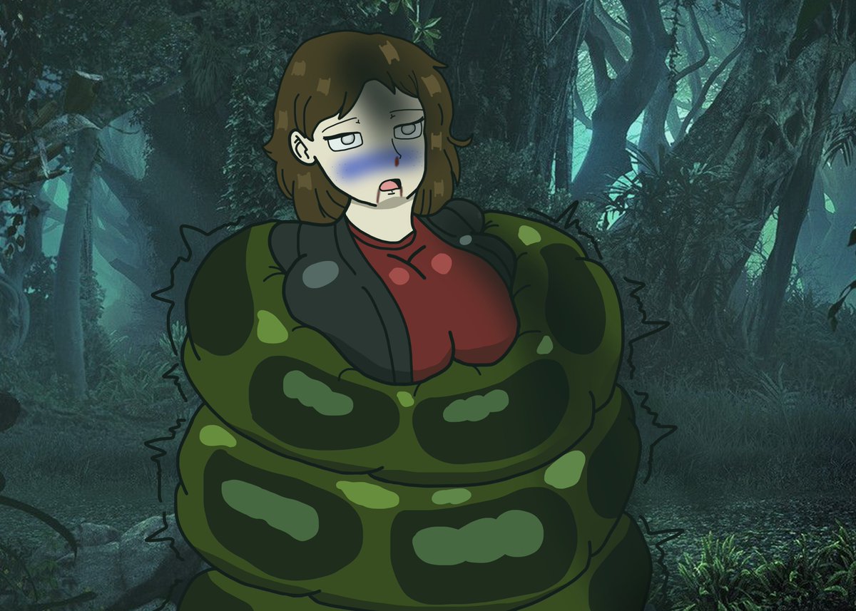 FemFataleLover's tweet photo. - Friends No More
______________

With the disappearance of Charlie &amp; Jessica, Marla had no choice, but to search for the missing ladies, but just like they had, she would meet her end at a hungry Anaconda, crushed into submission.

Marla belongs to Five Nights at Freddy's https://t.co/l5nnhDHycv