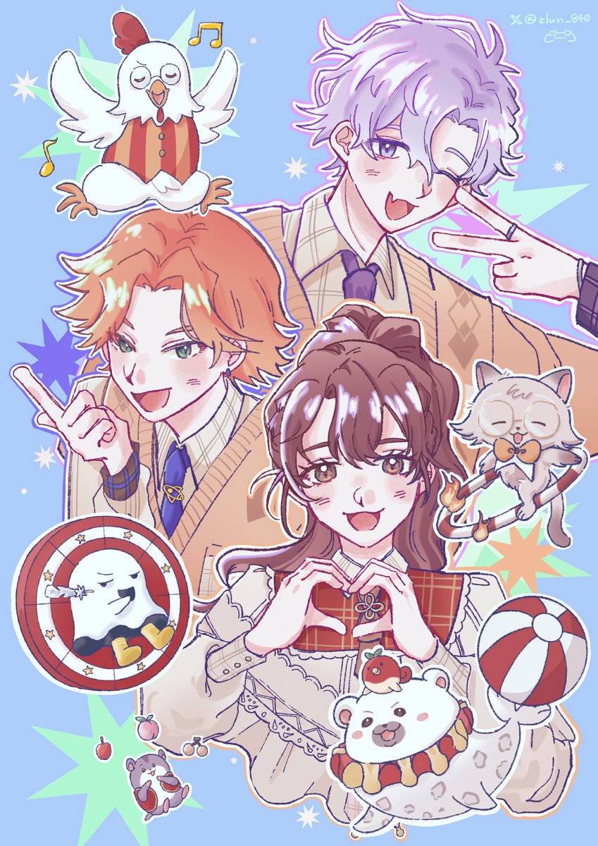 zlun_840's tweet photo. 🎪🤹🌟
我終於把這張圖畫完！第一張全員大集合圖片買尬

這張圖會印成認親卡在NiCE發！歡迎來找我換換🥳

#阿萬人迷 #no萬here https://t.co/zuVtTlXRSn