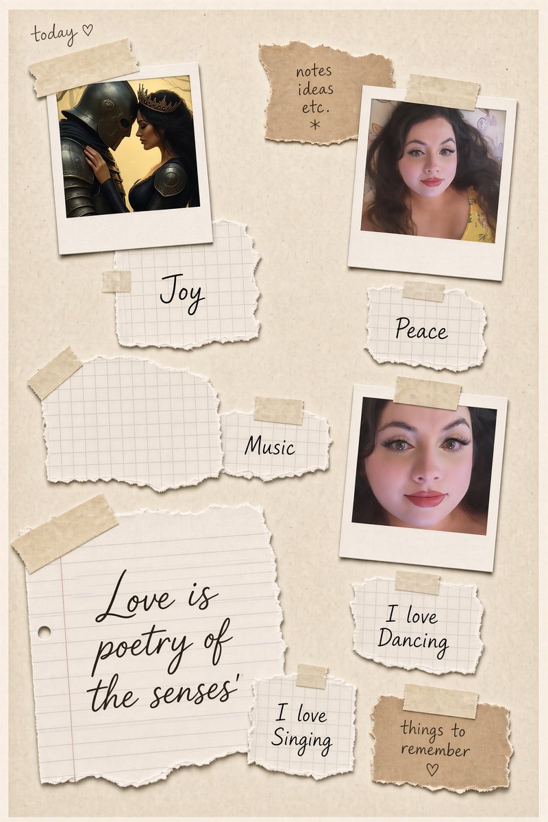 JaneidyEve's tweet photo. @elonmusk I usually take a long time to manually edit photo collages, and I just used Grok to design a scrapbook template in seconds – game-changer!  

Then I asked Grok to add my selfies. :) https://t.co/5bQAiNpw2Y