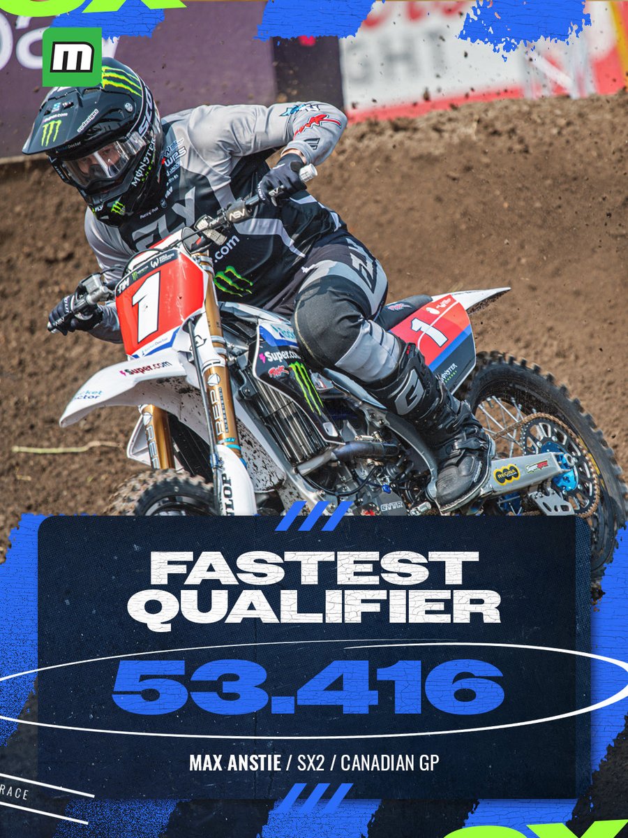 motoonline's tweet photo. β±οΈ Defending SX2 champion Max Anstie tops Superpole in Canada, ahead of Devin Simonson and Cole Thompson. #MotoOnline #WorldSupercross #WSX https://t.co/Rj0AMdASD2