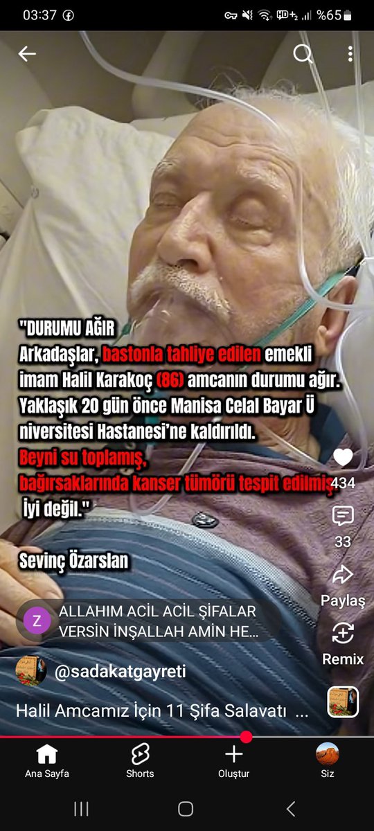 mehmetAsla29432's tweet photo. Bu mazlumu bu hâle getirenlerin akibetine ne demeli? 86 yaşında, beynine su toplanan ve bağırsakları kanser olan birinin içeride tutulması hiçbir insanı gerekçe ile açıklanamaz. Sosyal medya baskısı ile hastaneye tahliye yolunu açabildiler. Yazık, insanlığımdan utanıyorum. https://t.co/igVQr3TlQZ