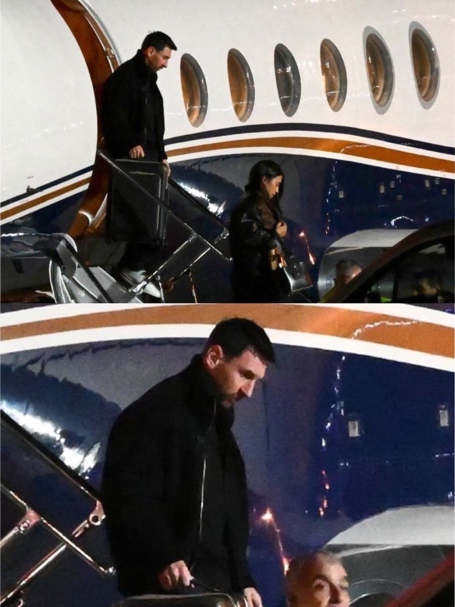 CrewsMat10's tweet photo. Lionel Messi and his wife just landed in Rosario. 💔🥹 https://t.co/yMEtTO7nw7