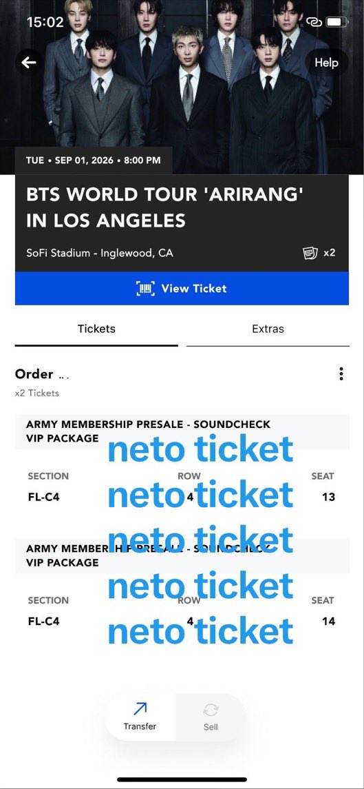 EHNeto_10's tweet photo. Los Angeles ARMYs💜 Selling 2X SoundCheck VIP BTS Los Angeles ticket at SoFi Stadium, Inglewood, CA
price-$475each
Rfs: I’ve got stop for Toronto
📆 Sat 1 Sep

ISO | WTB | yoongi | v | WTS | foxborough |  Jk | wtt | hobi 
#BTS_ARİRANG #bts #bts_worldtour_arirang_foxborough https://t.co/oVDCrGQZgw