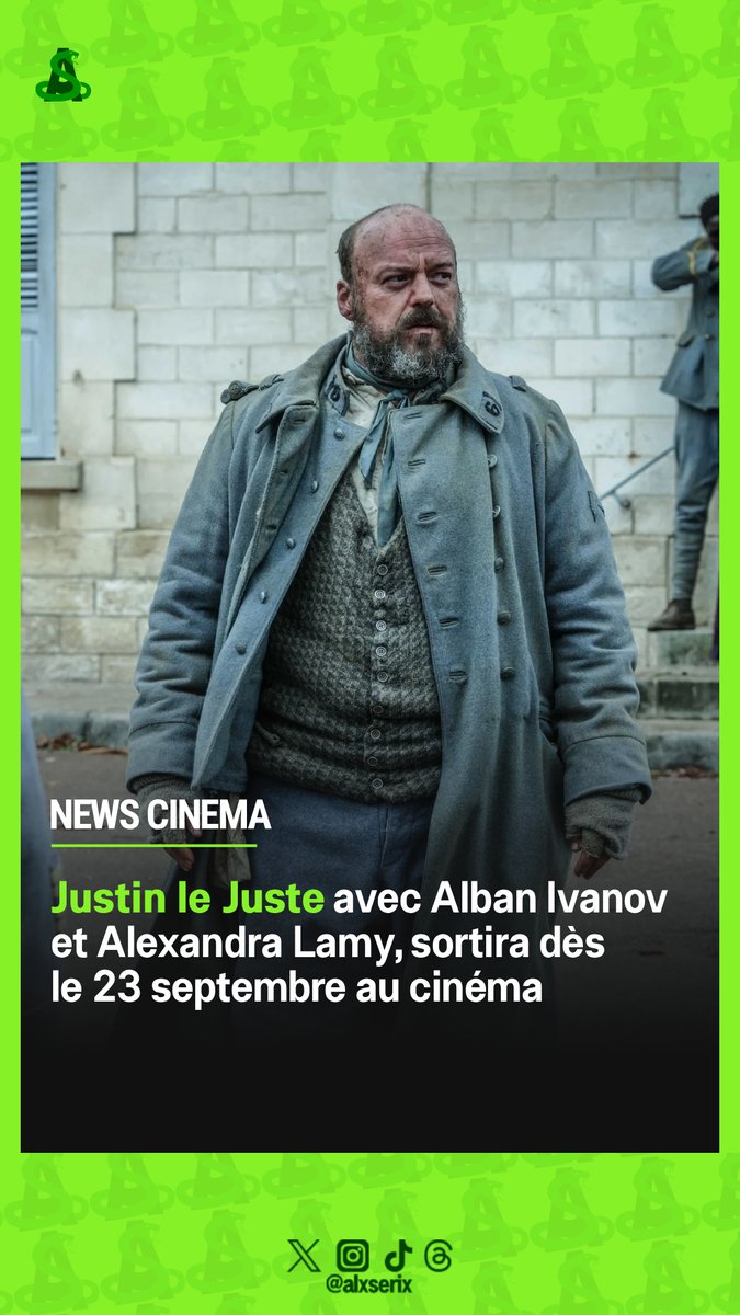 alxserix's tweet photo. Le film #JustinLeJuste sortira au cinéma dès le 23 septembre.
"1915. La guerre, où l’on envoie Justin, misérable paysan, à une époque où il doit s’occuper de ses champs. Il doit partir se battre, au nom d’une loi qu’il ignore, contre un ennemi qu’il n’a jamais vu..."
#SND https://t.co/Cdl8UMcvF9