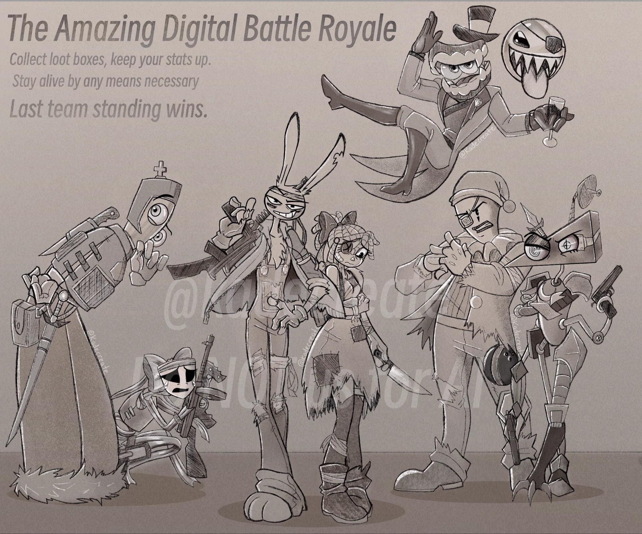 KadeCreate - COMMS CLOSED on X: "The Amazing Digital Battle Royale AU ...