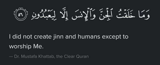 aamullanee's tweet photo. A person can spend their entire life searching for the meaning of their existence. 

In the Qur'an, Allah Almighty explicitly spells it out for us: https://t.co/CxZvhQZwWL