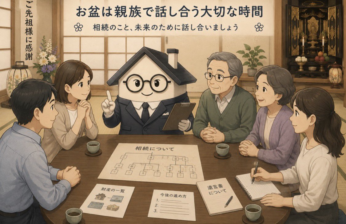 Miraika2018's tweet photo. お盆は親族で話し合う大切な時間

　後回しになりがちな、不動産の相続

　価値の確認
　　手続きの整理
　　　未来のために話し合いましょう！

　😫何から始めたら良い？😩

　　　🏠ミライカにご相談ください👩‍🔧

　　岩手の不動産
　　　　価格査定　手続きのご紹介 https://t.co/sM5ZhMoxEG
