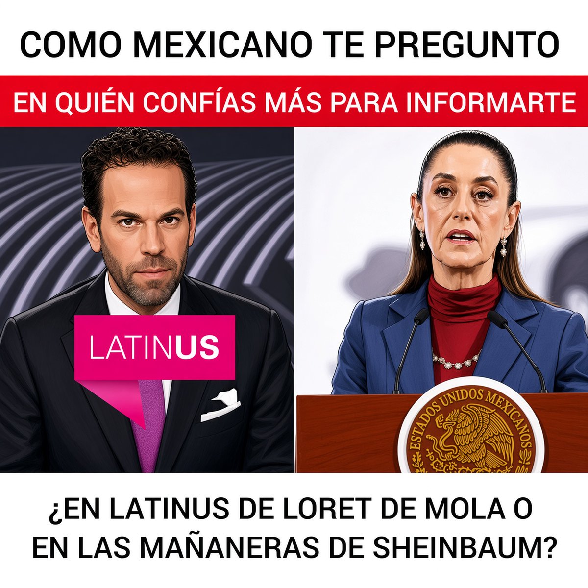 Baldo04555156's tweet photo. 💥 Latinus vs Mañaneras 🗣️🔊

Uno te dice las verdades que no quieren que escuches.

La otra vive de decirte que todo está perfecto mientras la realidad te da en la madre y te vende el país de maravilla todos los días.
¿A cuál de los dos le crees más cuando abre la boca?

#Latinus #Sheinbaum #Mañaneras #Opinión #MexicoYaTieneMemoria