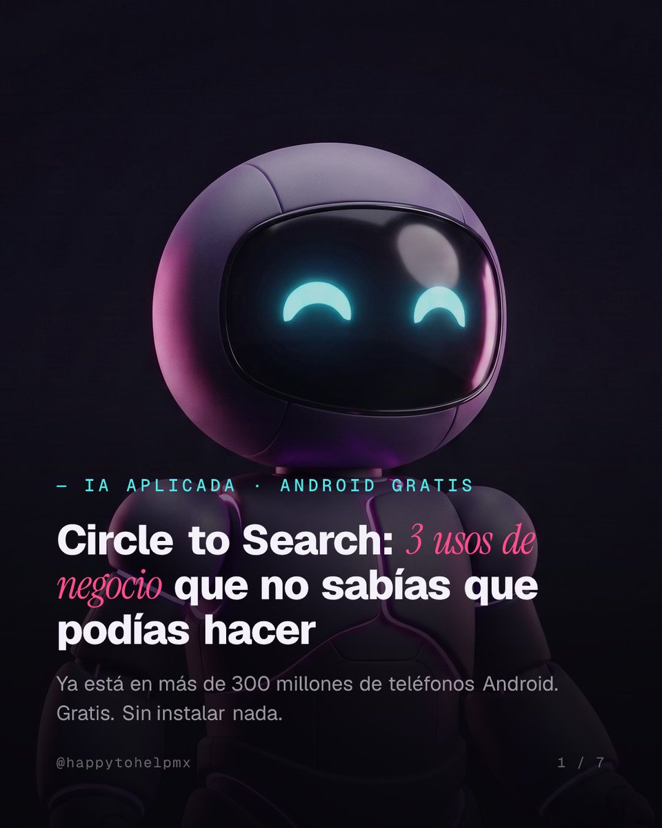 HappyToHelpMx's tweet photo. ¿Aún buscas en Google tapando texto? Circle to Search ya está en tu Android — dibuja un círculo sobre cualquier cosa y Google responde con IA.

3 usos para tu negocio: productos, contactos, catálogos.

Carrusel completo en Instagram 👇 @happytohelpmx https://t.co/rd9B3xVpdo