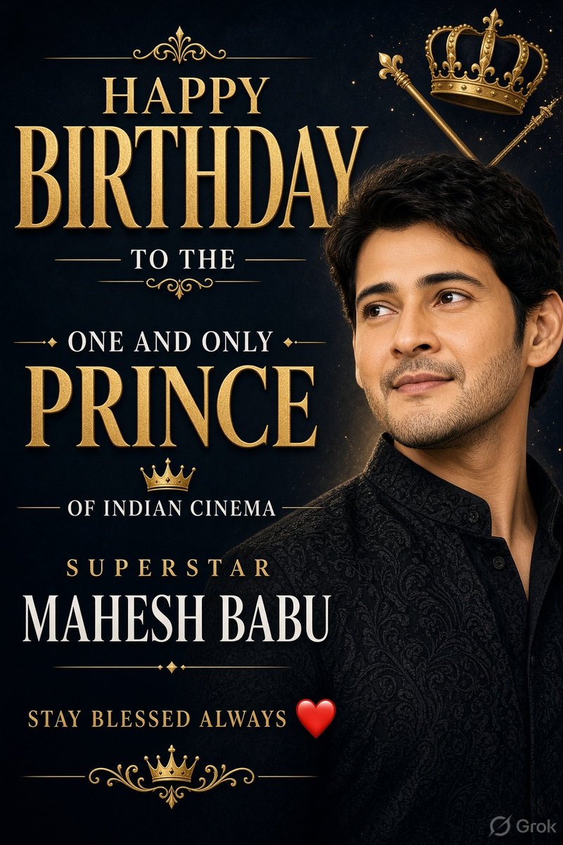 Teacher_3rdGrd's tweet photo. Happy Birthday to the One and Only Prince of Indian Cinema
Superstar Mahesh Babu 👑
Stay blessed always ❤️ #HBDSuperstarMahesh https://t.co/Y5zthGc5S1